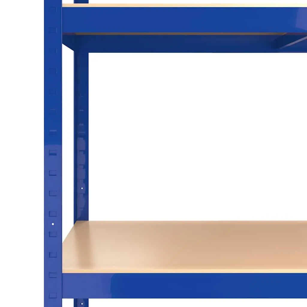 5-Layer Industrial Storage Shelves 3 pcs Blue Steel Engineered Wood Boltless