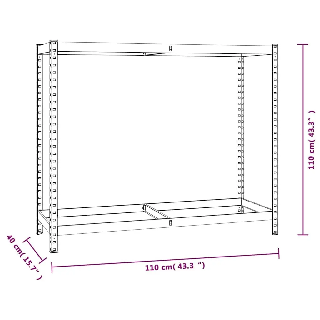 Tire Racks Industrial 2-Layer Steel Frame Garage Organization 110 x 40 x 110 cm