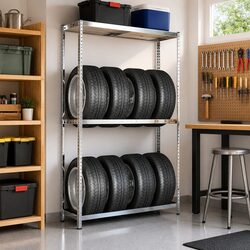 Friendly 2-Layer Tire Rack for Your Garage Needs