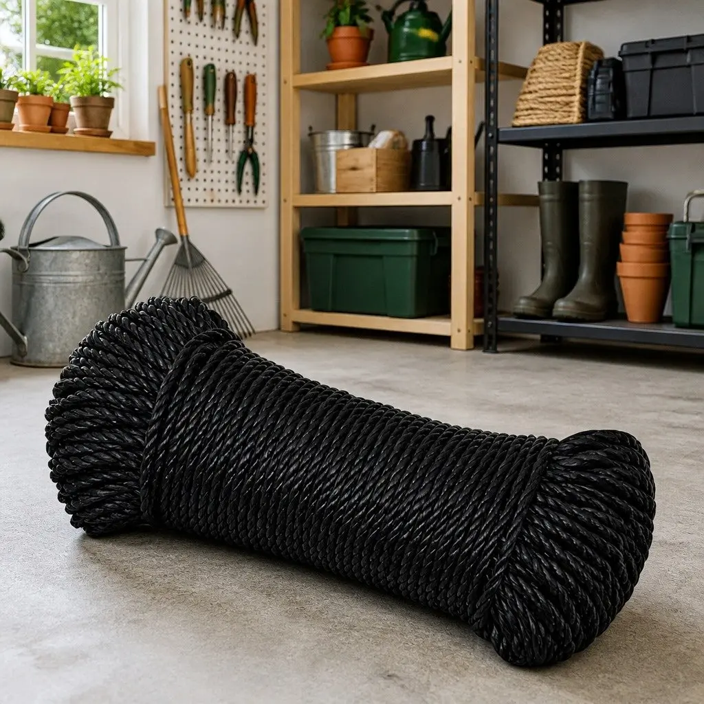 Work Rope Twisted Polypropylene 8mm 50m Black