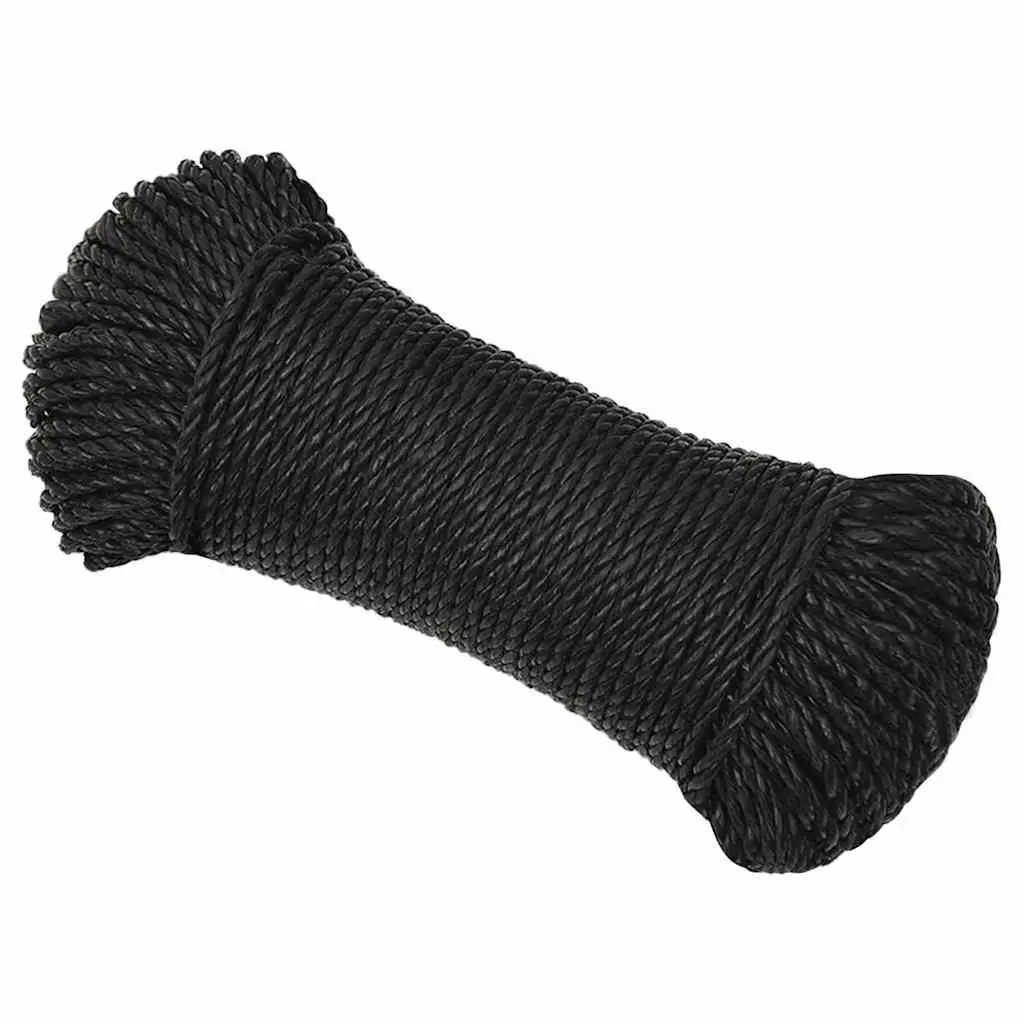 Work Rope Twisted Polypropylene 8mm 50m Black