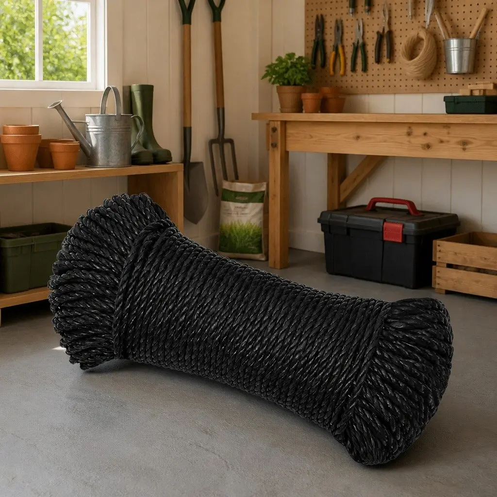 100m Black Work Rope for Home and Workshop