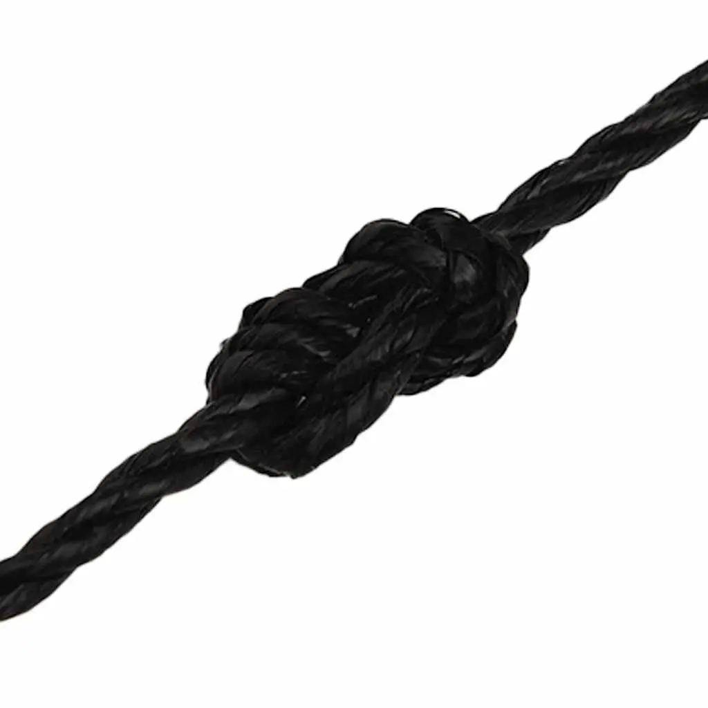 Work Rope Black 8mm 100m Twisted Polypropylene Garden Workshop Outdoor Indoor