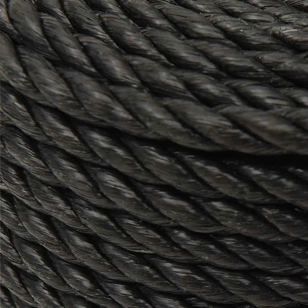 Twisted Polypropylene Rope Black 10mm 100m Durable UV Weather Resistant Garden Workshop