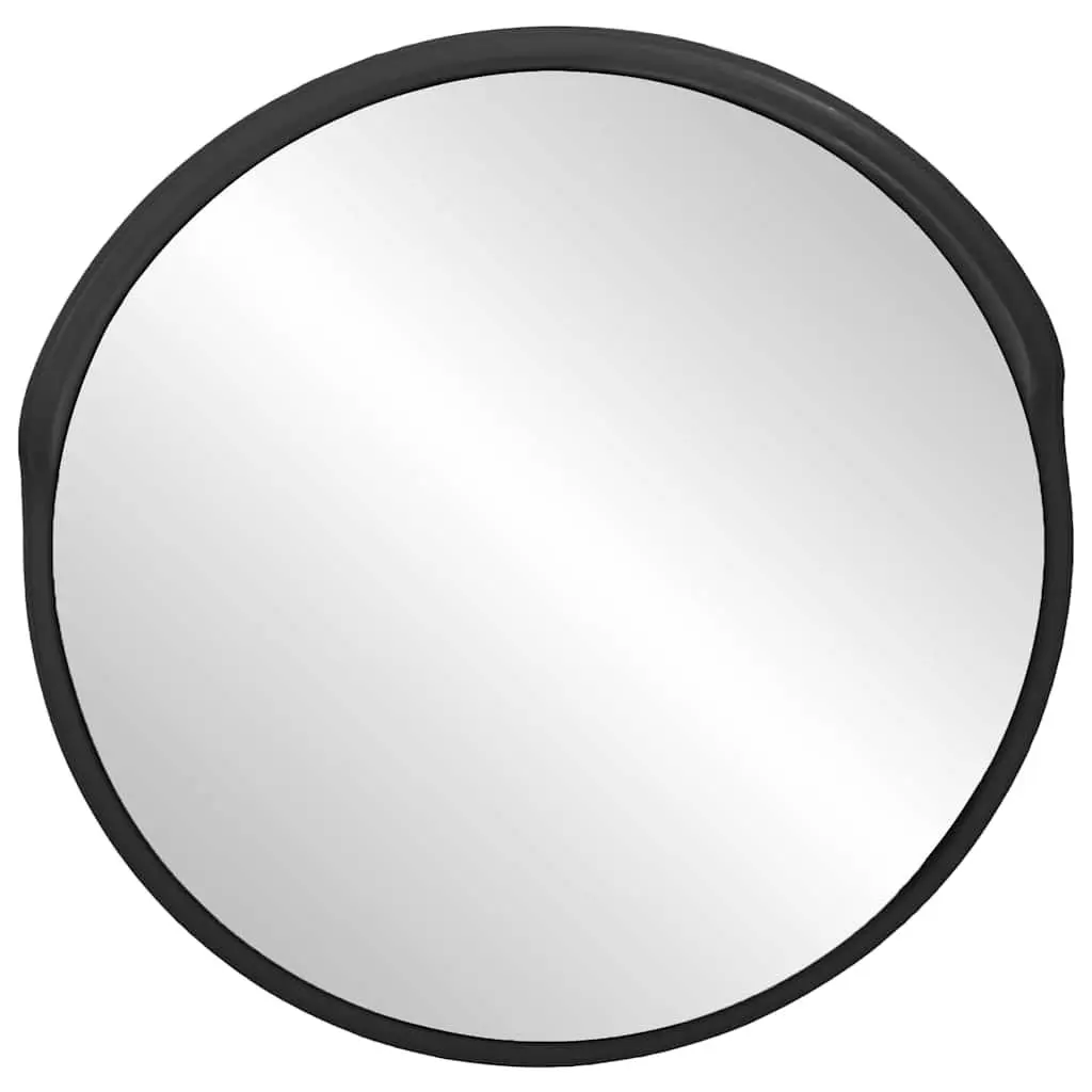 Outdoor Convex Traffic Mirror Black Ø60cm Shatter-Proof Polycarbonate