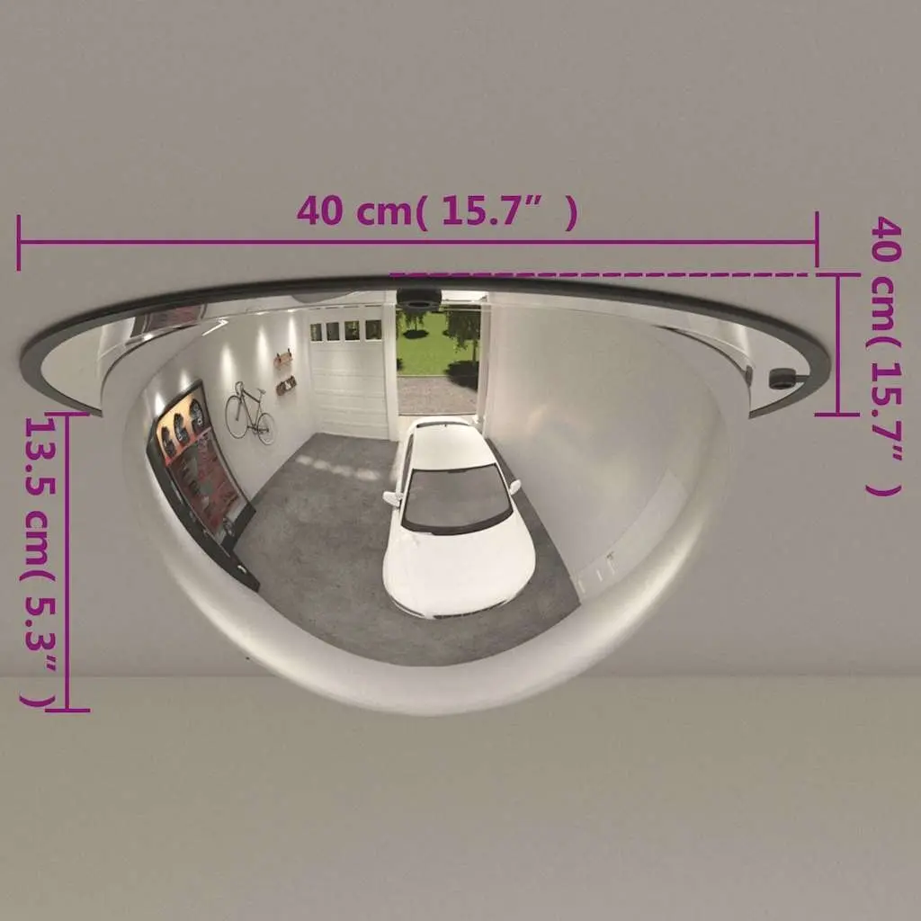 Traffic Mirror Domed Acrylic 40cm Wide Angle Safety Road Security Outdoor