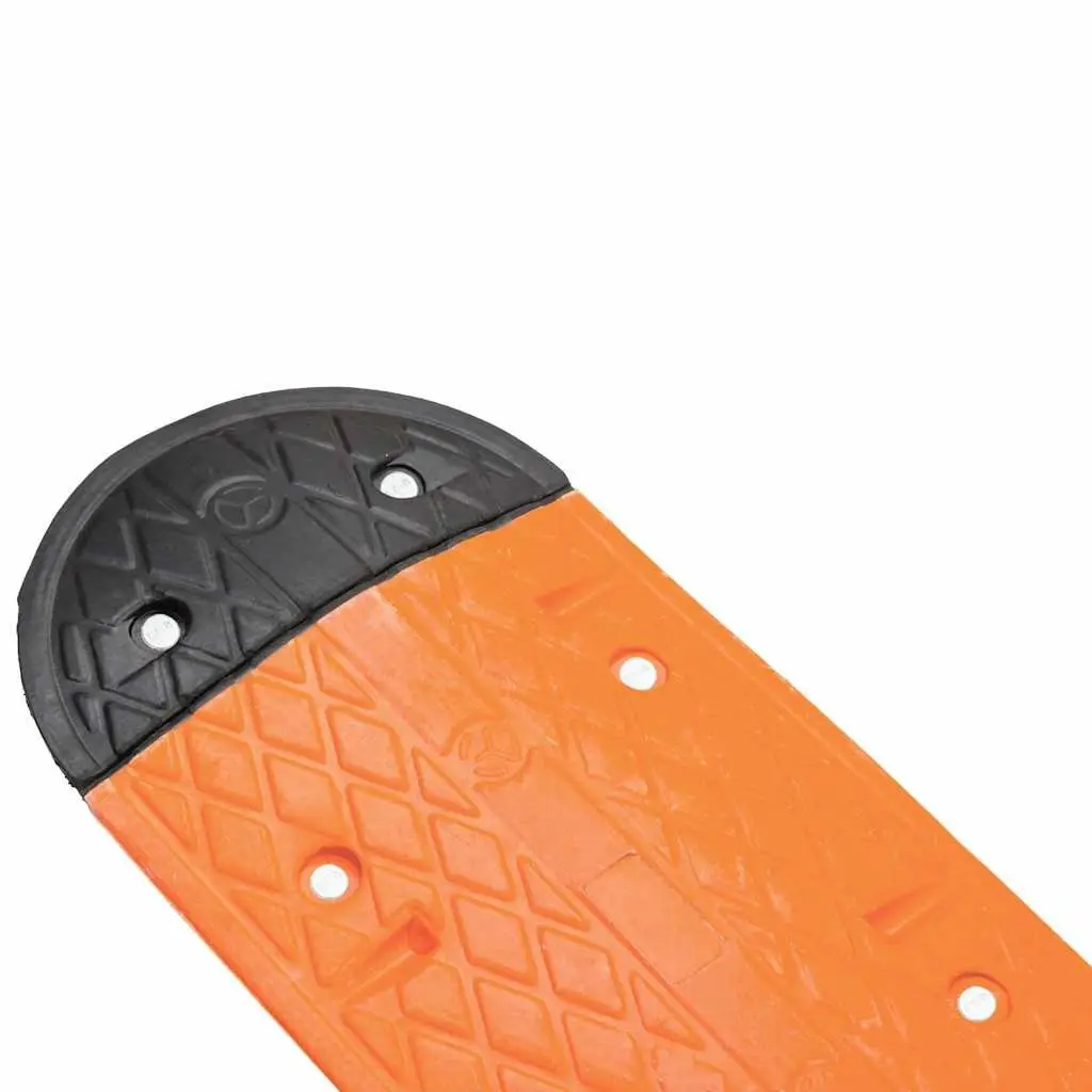 Rubber Speed Hump Yellow Black Traffic Safety Deceleration Road Bumper 129 x 32.5 x 4 cm