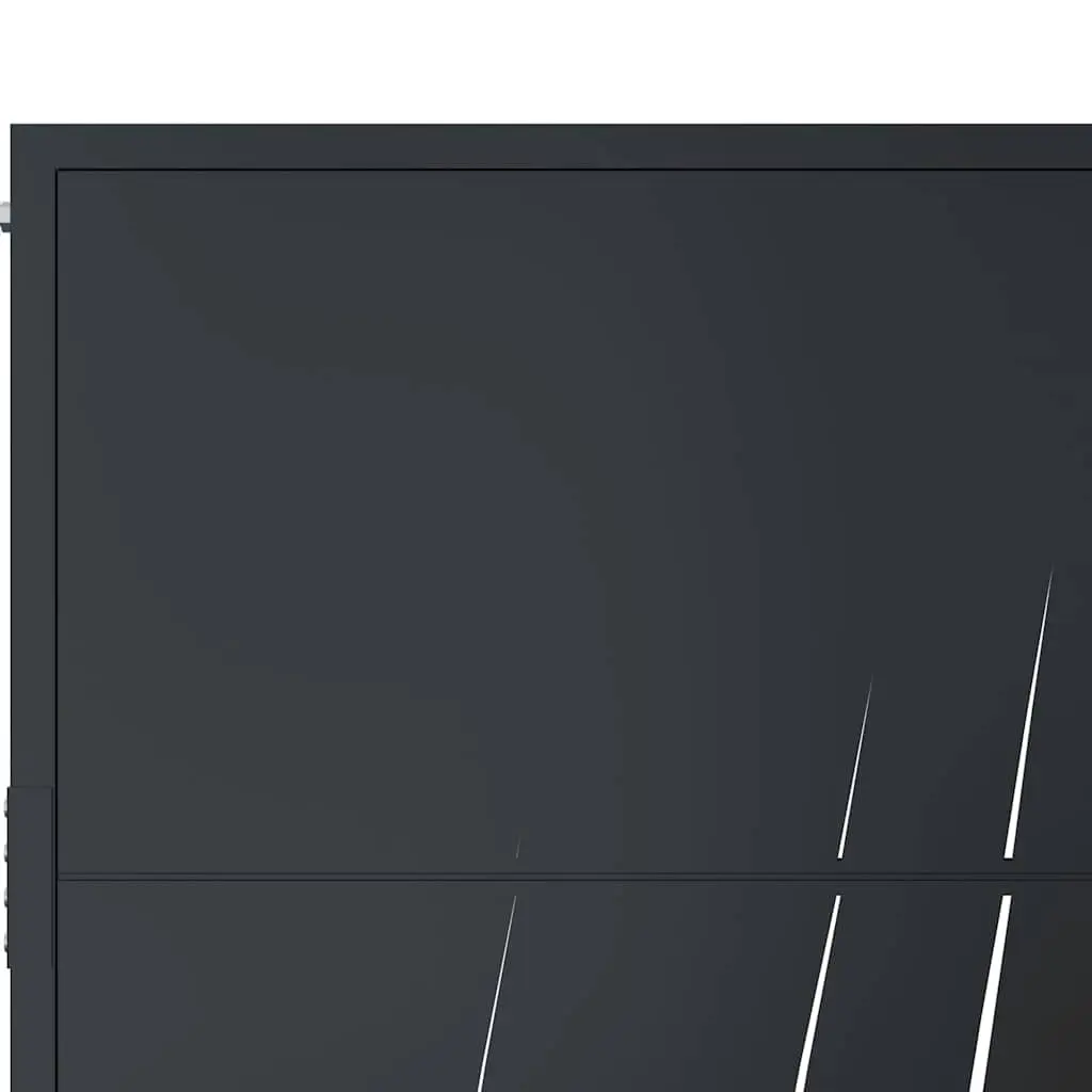 Garden Gate Anthracite 100x125 cm Steel Laser-Cut Design Lockable Security Entry