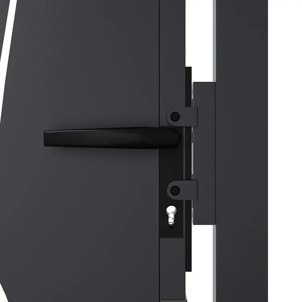 Garden Gate Anthracite Steel Laser-Cut Design Lockable Entry Fence Gate