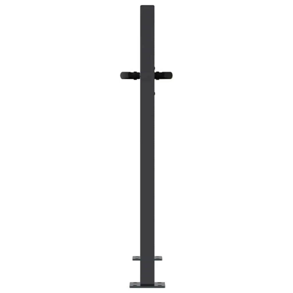 Garden Gate Anthracite 100x75cm Steel Bamboo Design Laser-cut Lockable Outdoor