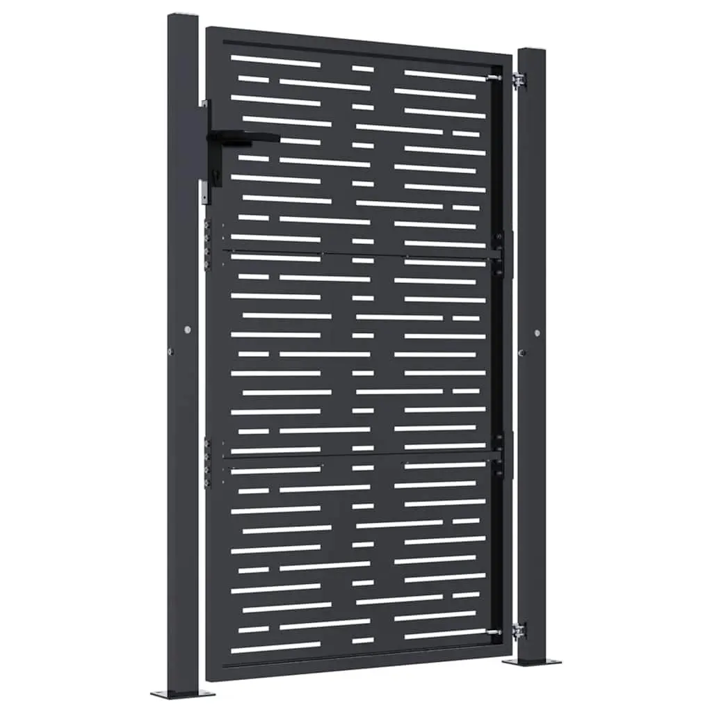 Garden Gate Anthracite 100x125 cm Steel Laser-Cut Square Design Lockable