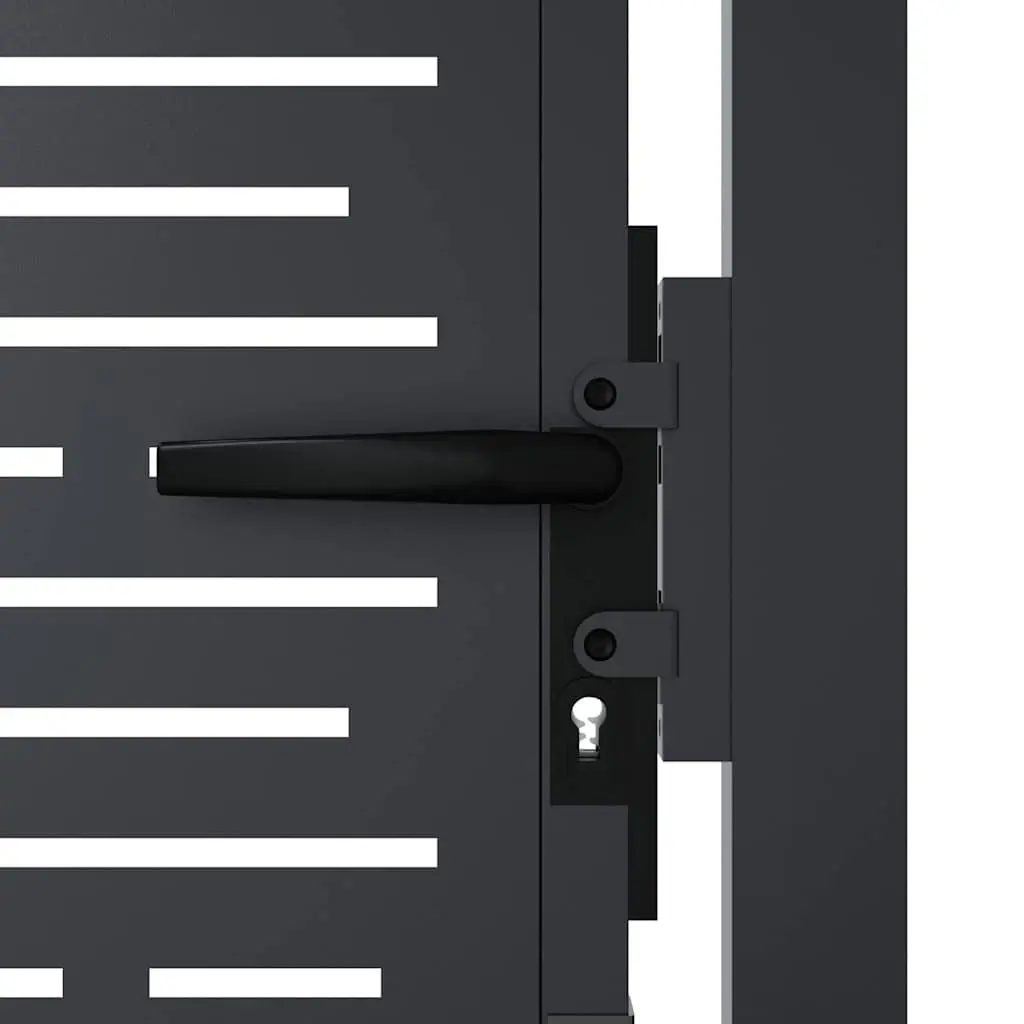 Garden Gate Anthracite 100x150 cm Steel Laser Cut Square Design Outdoor Fence