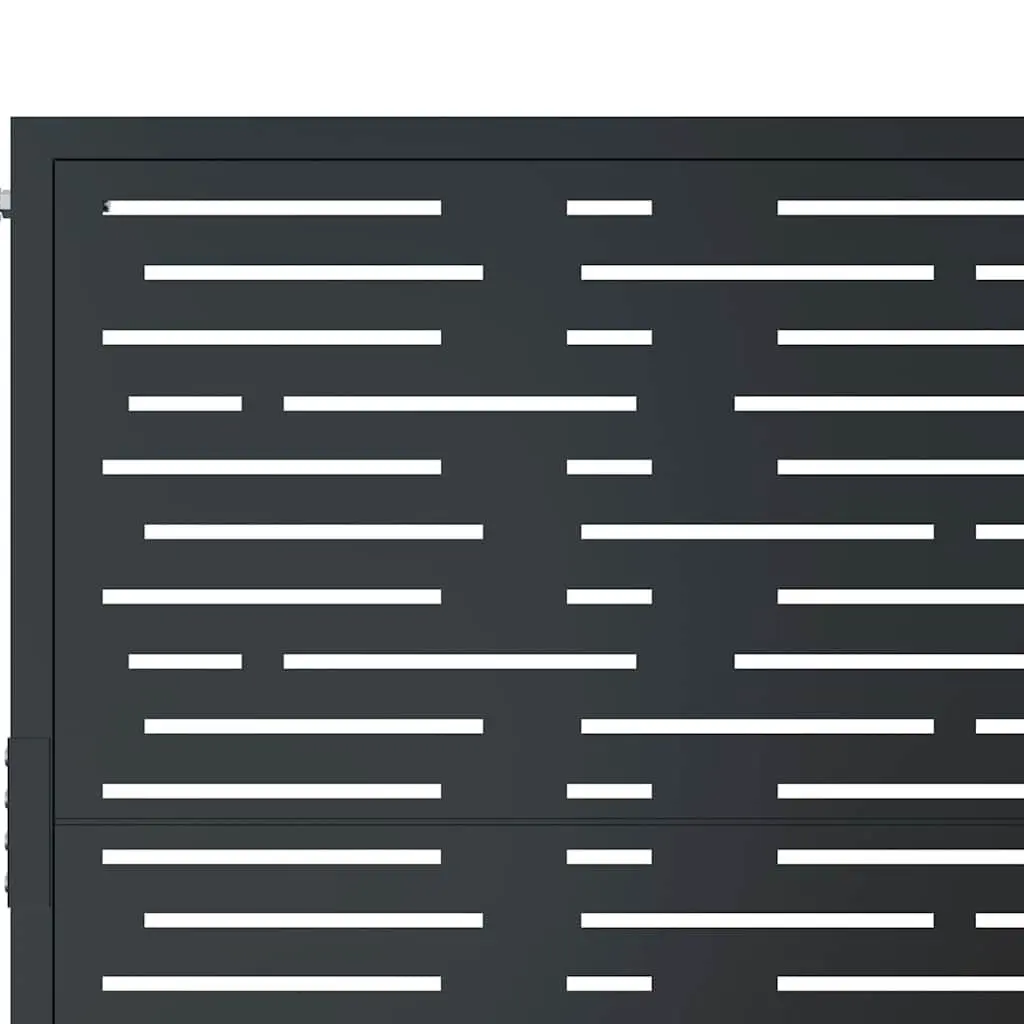 Garden Gate Anthracite 100x150 cm Steel Laser Cut Square Design Outdoor Fence
