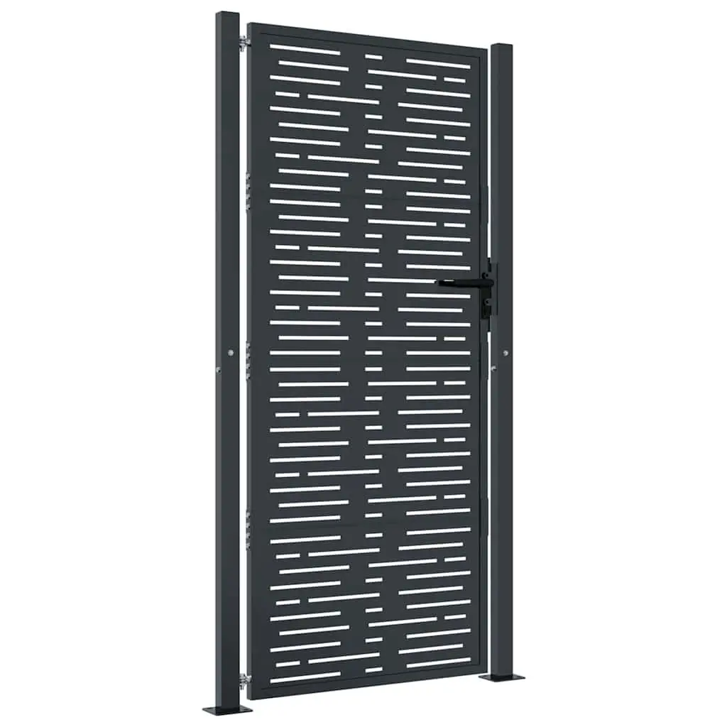 Garden Gate Anthracite Steel Square Design Outdoor Fence Entry 100x175cm
