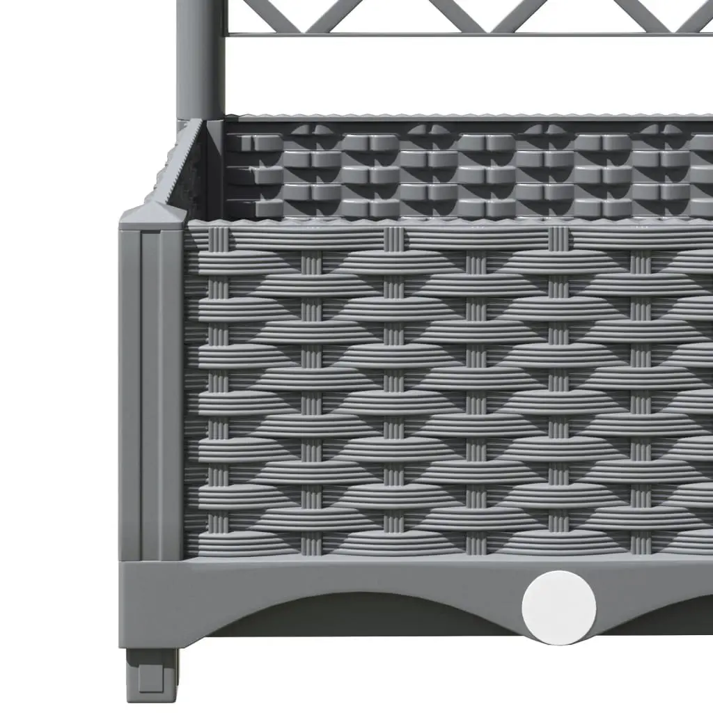Garden Planter with Trellis Grey 120x40x121.5 cm