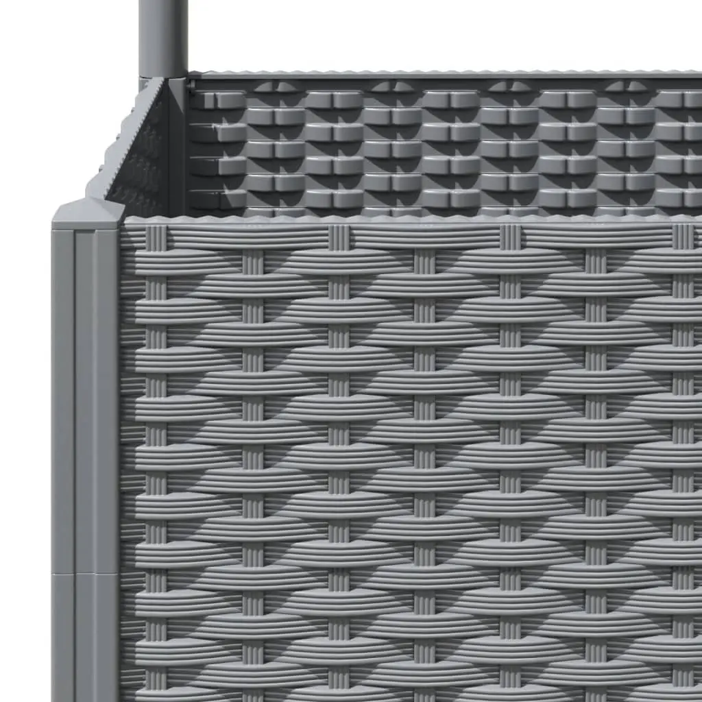 Garden Planter with Trellis Grey 120x40x136cm