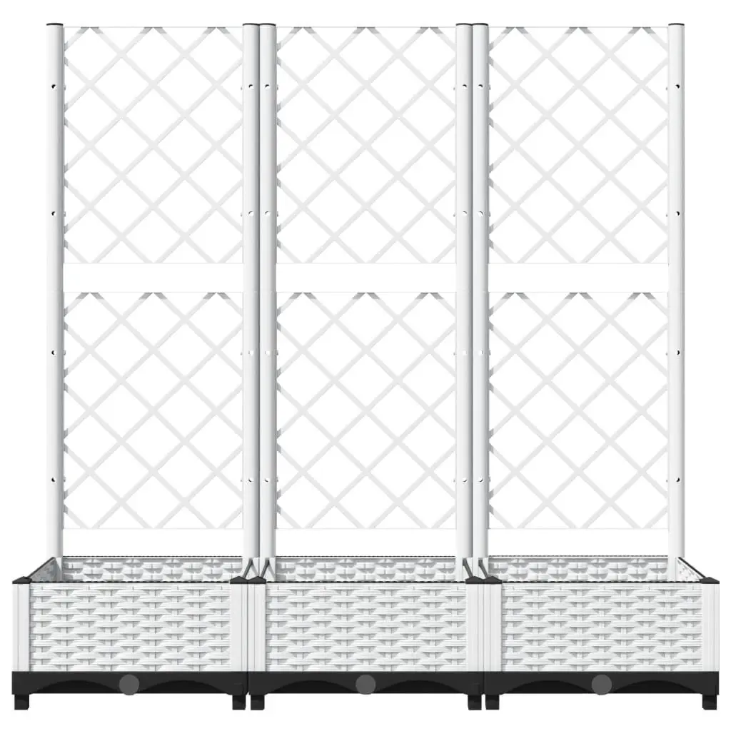 Garden Planter with Integrated Trellis White 120 x 40 x 121.5 cm