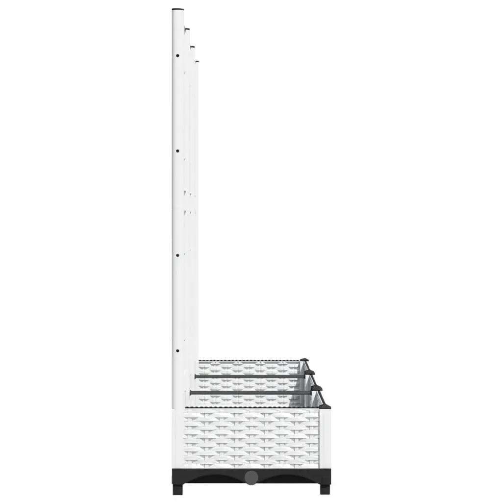 Garden Planter with Integrated Trellis White 120 x 40 x 121.5 cm