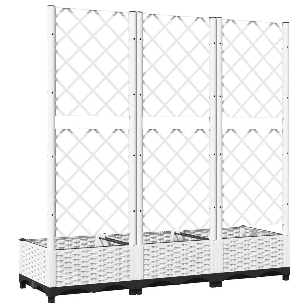 Garden Planter with Integrated Trellis White 120 x 40 x 121.5 cm
