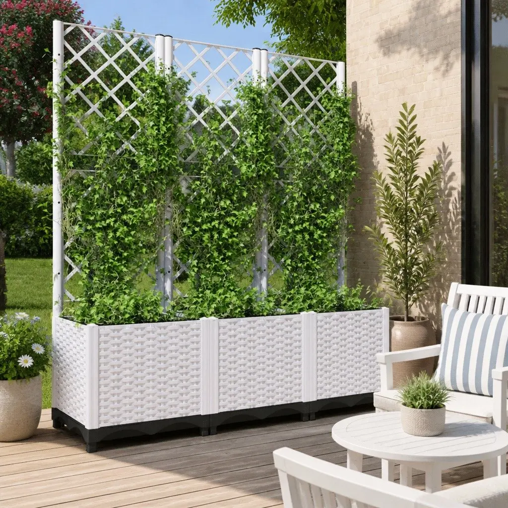 Garden Planter with Trellis