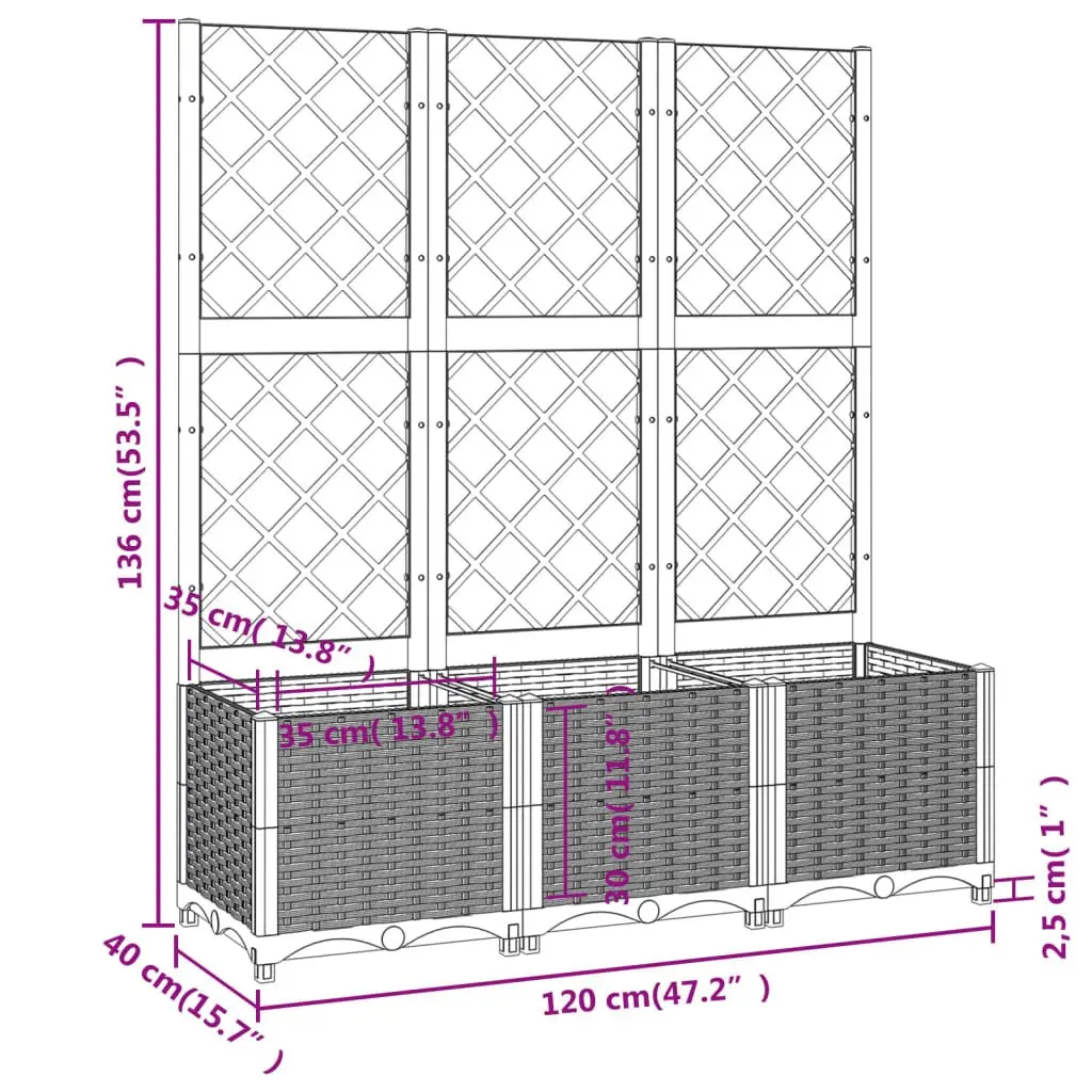 Garden Planter with Trellis