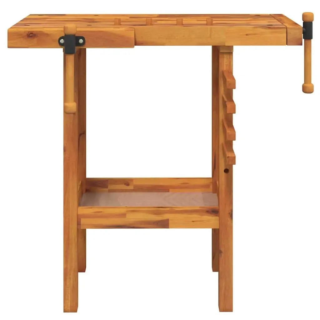 Workbench with Vices Solid Acacia Wood 92x48x83 cm