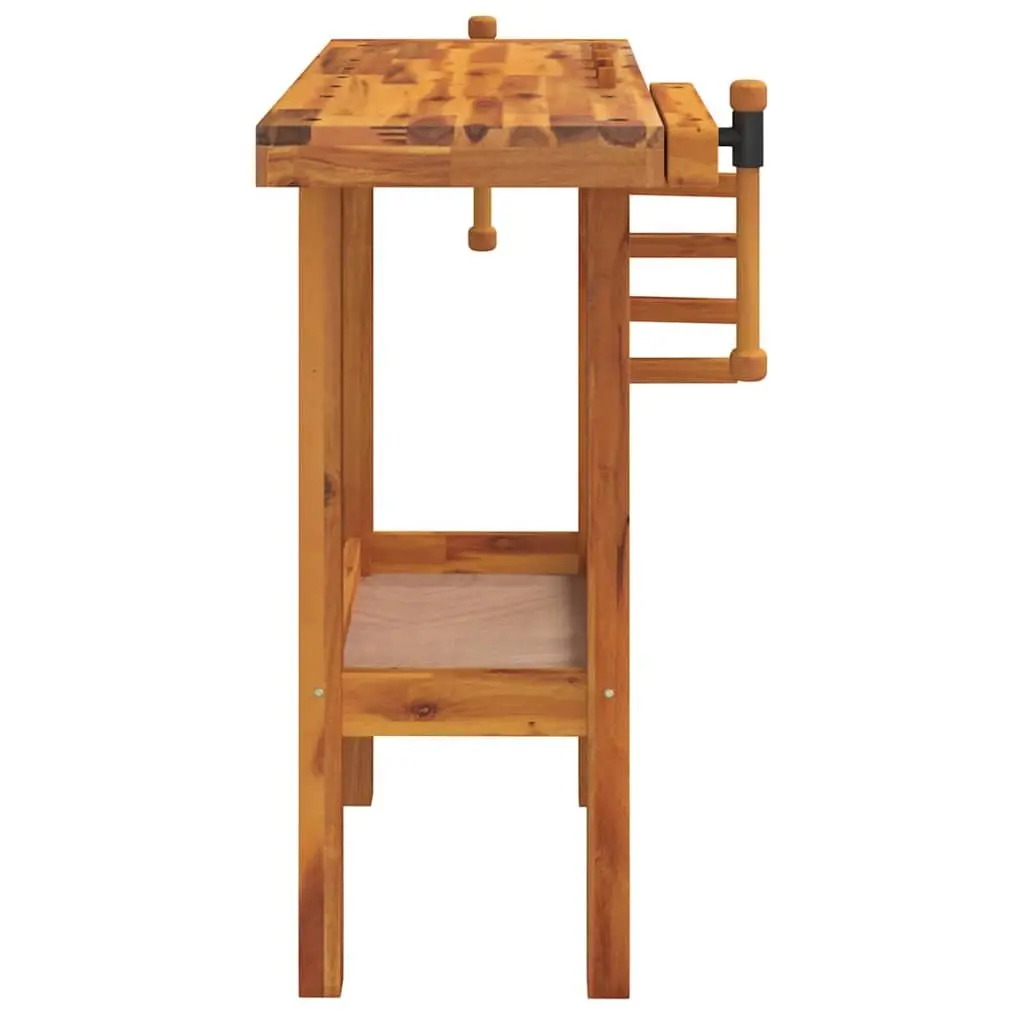 Workbench with Vices Solid Acacia Wood 92x48x83 cm