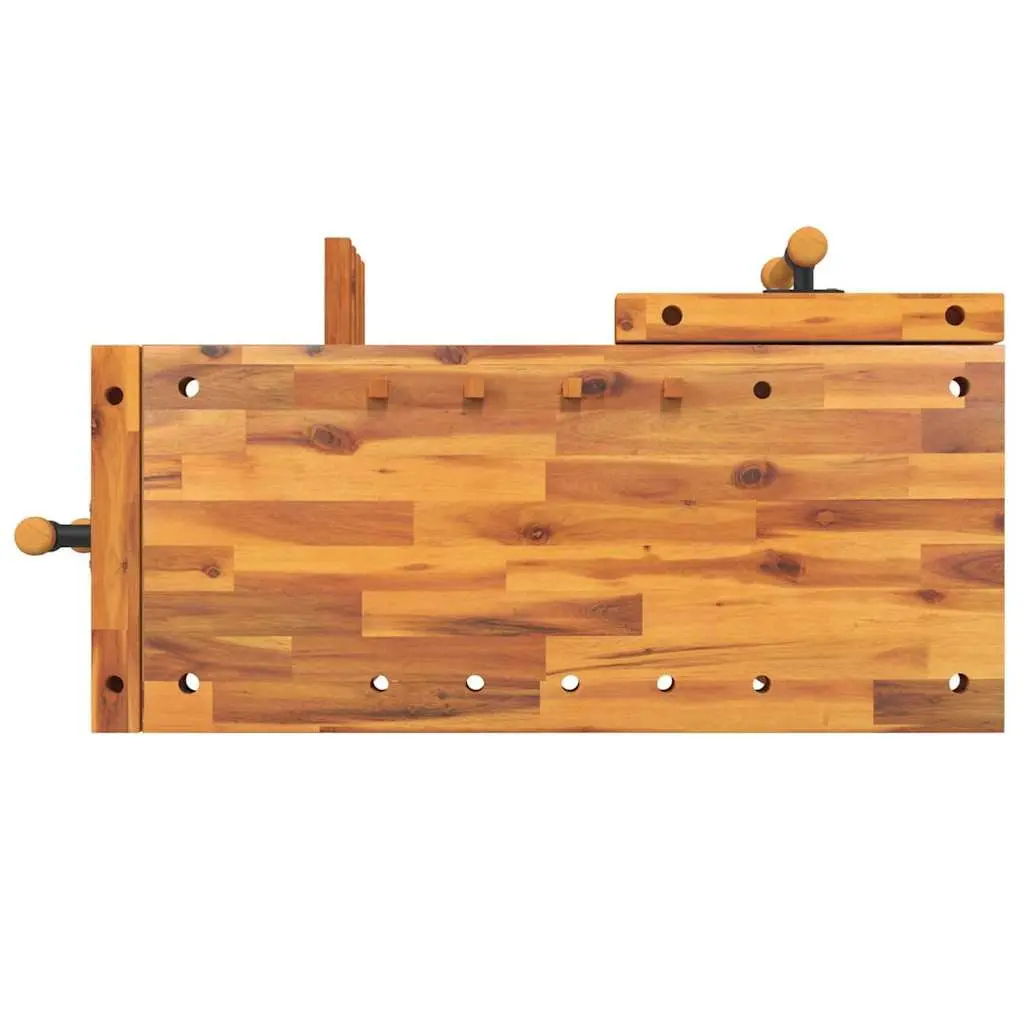 Workbench with Vices Solid Acacia Wood 92x48x83 cm