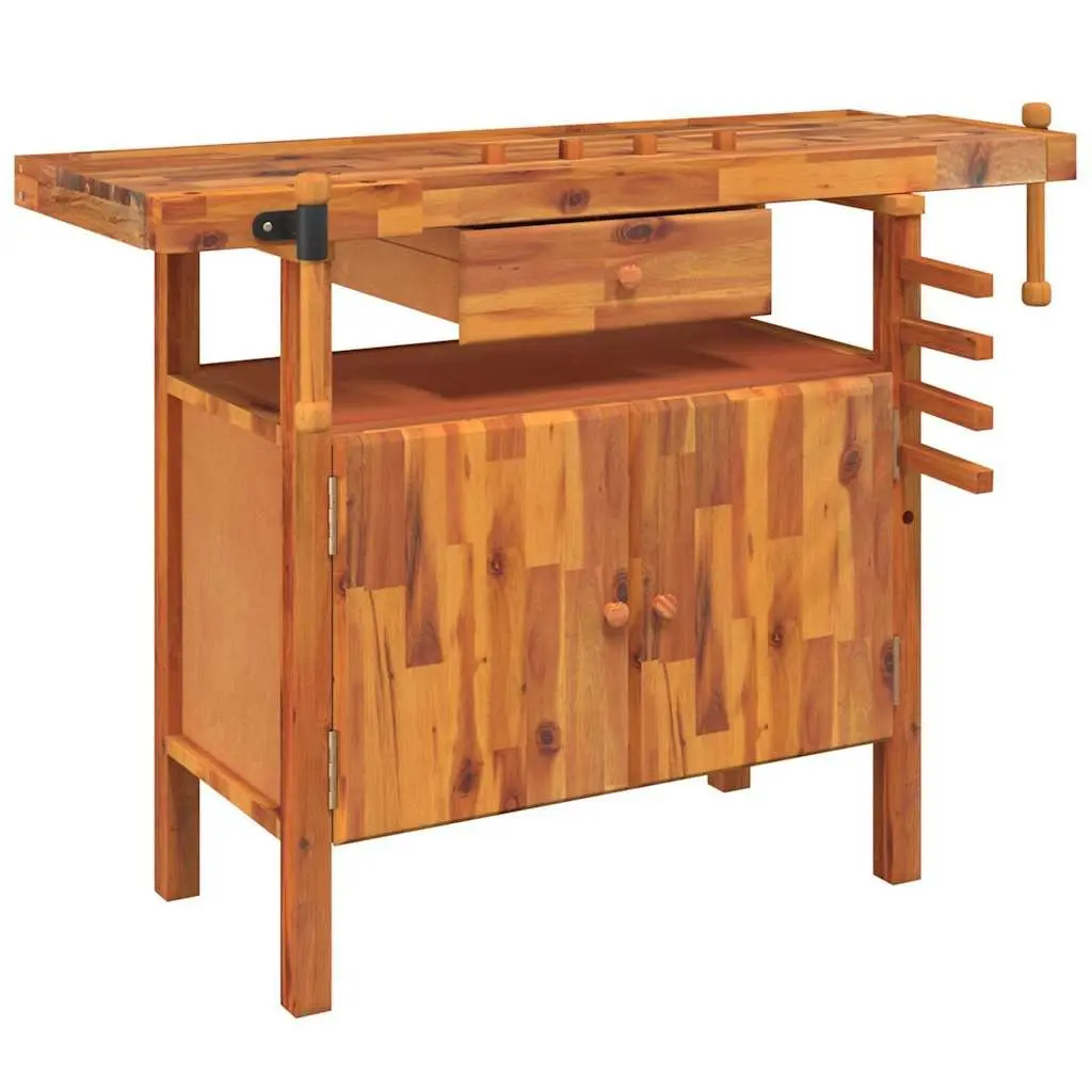 Wooden Workbench with Storage