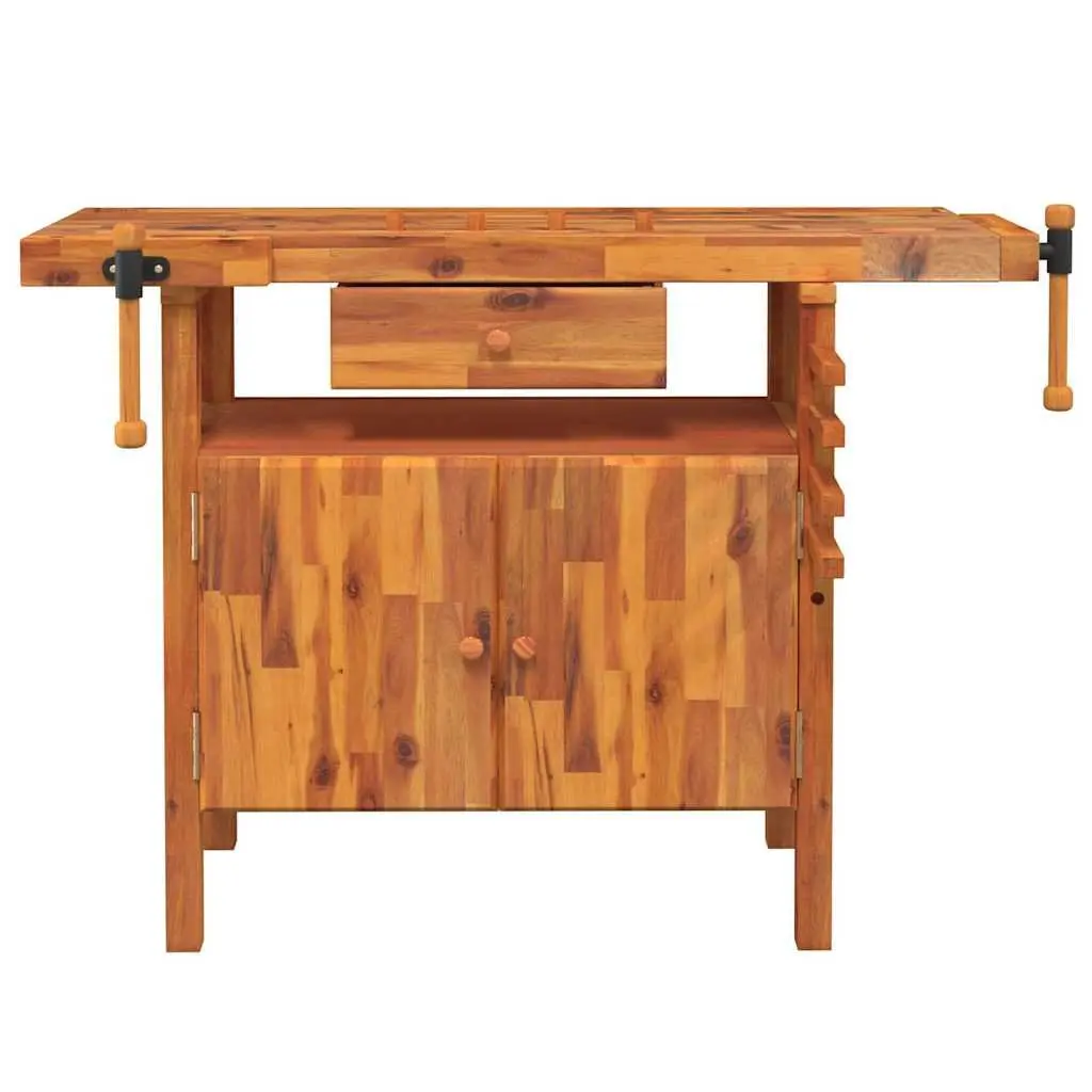 Wooden Workbench with Storage