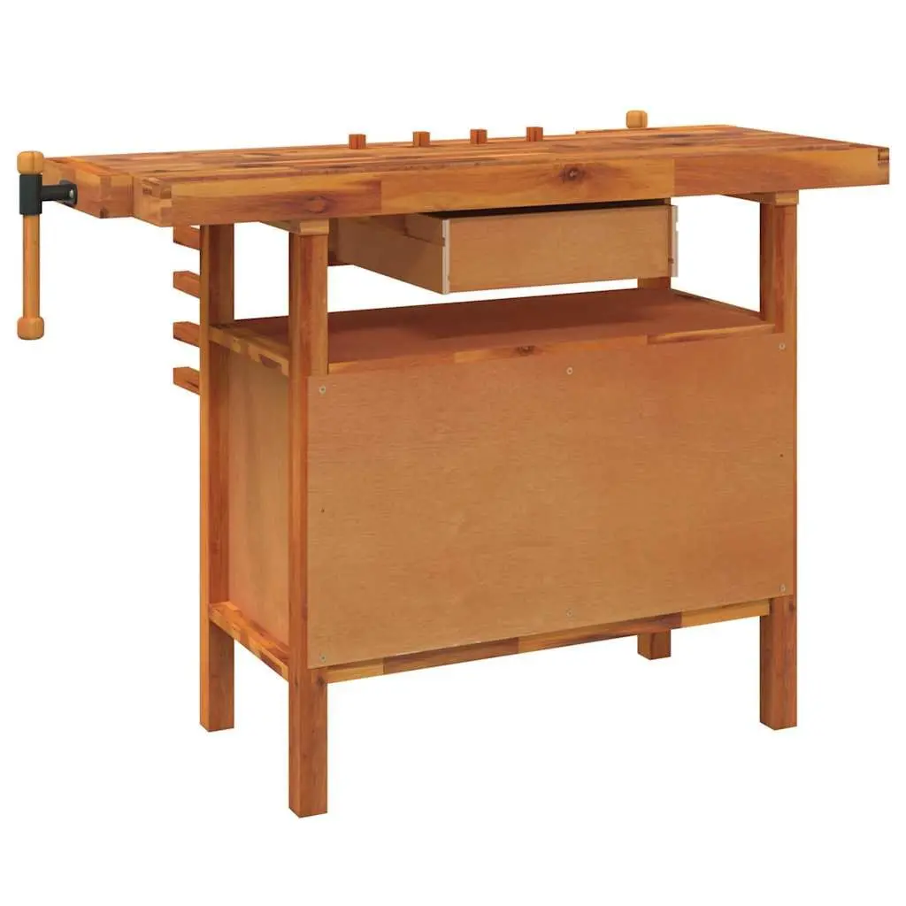 Wooden Workbench with Storage