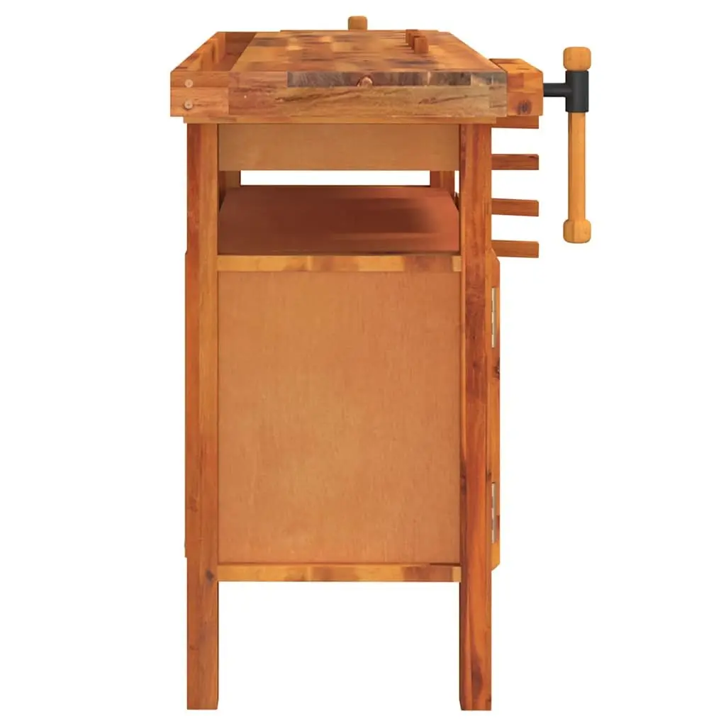 Wooden Workbench with Storage