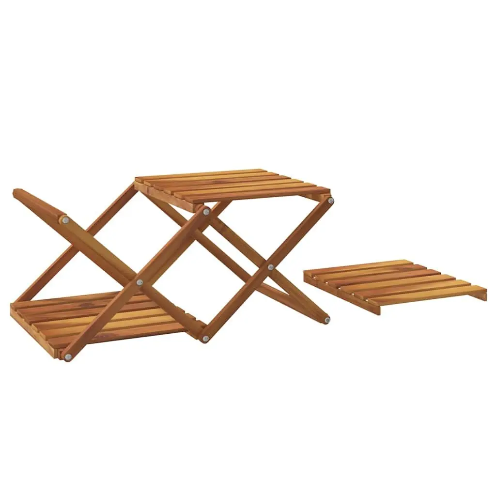 3-Tier Folding Shelf Brown Wood Storage Bookcase Display Rack Unit