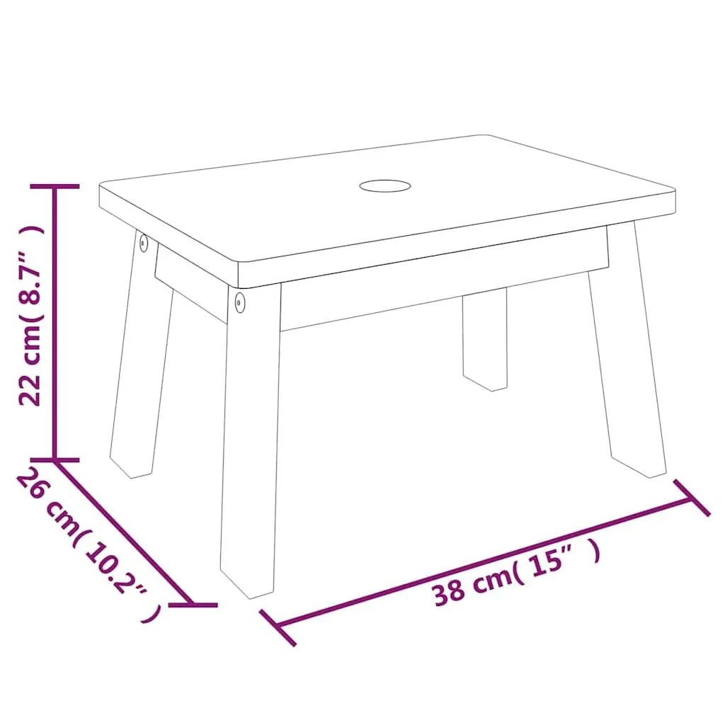 Step Stool Solid Acacia Wood Brown 38x26x22cm Portable Footrest