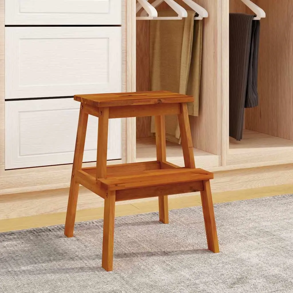 2 Step Stool Wooden Kitchen Bathroom Stepping Stool Home Helper Furniture