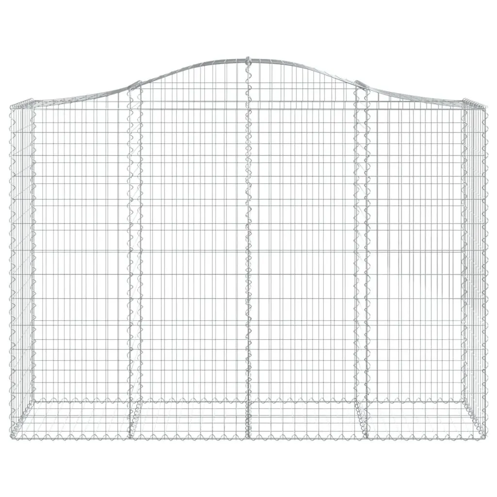 Arched Gabion Basket Decorative Garden Barrier 200 x 50 x 140160 cm Galvanised Iron Construction