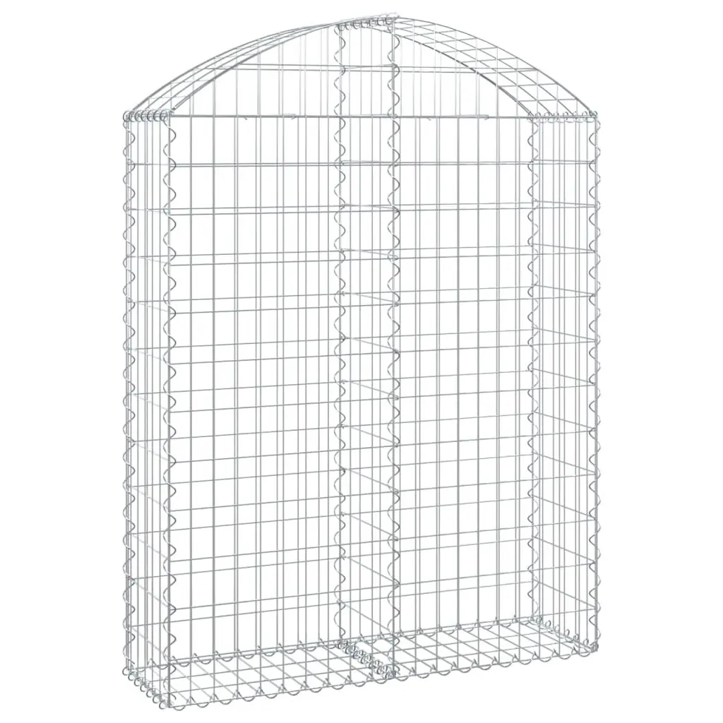 Arched Gabion Basket Decorative Garden Barrier 100x30x120140 cm Galvanised Iron Construction