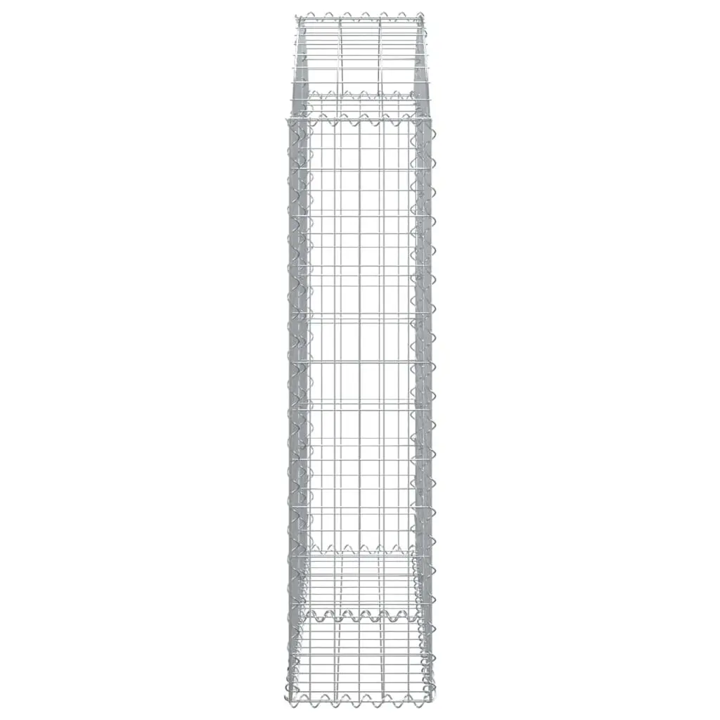 Arched Gabion Basket Decorative Garden Barrier 100x30x120140 cm Galvanised Iron Construction