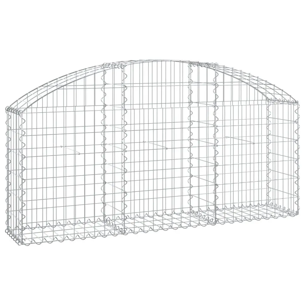 Arched Gabion Basket 150x30x60/80 cm Garden Barrier Retaining Wall Decorative