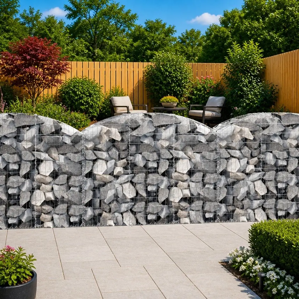 Arched Gabion Basket Garden Barrier Decorative Outdoor Cage 150 x 50 x 100120 cm