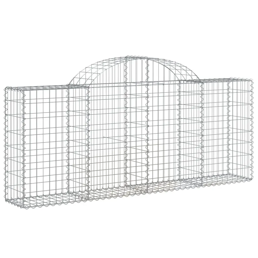 Arched Gabion Basket Decorative Garden Barrier 200x30x80/100 cm