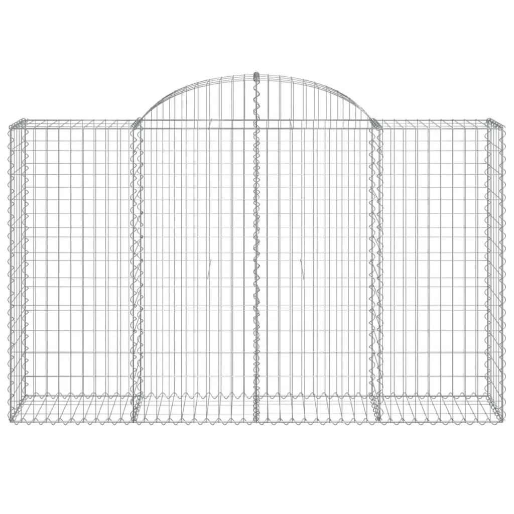 Arched Gabion Basket Galvanised Iron Decorative Garden Barrier 200 x 50 x 120 140 cm