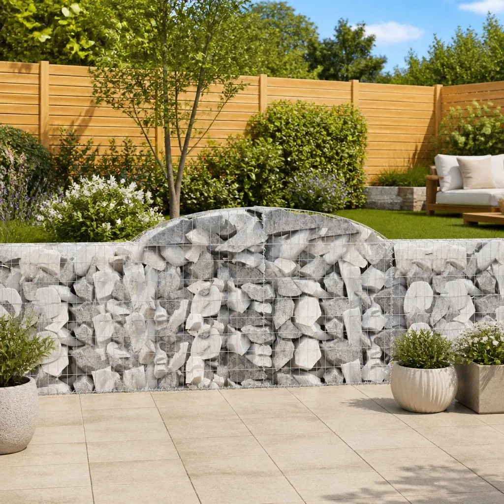 Arched Gabion Basket Garden Barrier Retaining Wall Decorative Outdoor