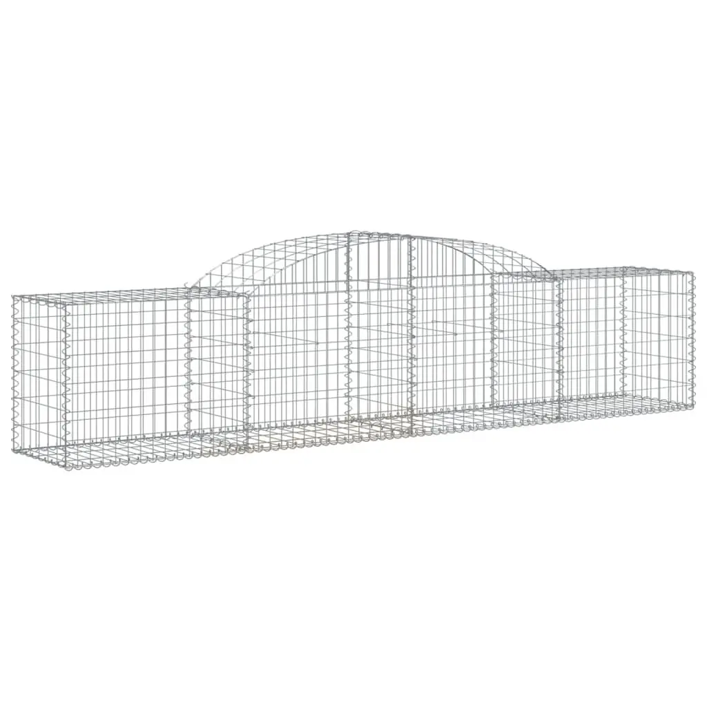 Arched Gabion Basket Decorative Garden Barrier Retaining Wall Silver 300 x 50 x 60/80 cm