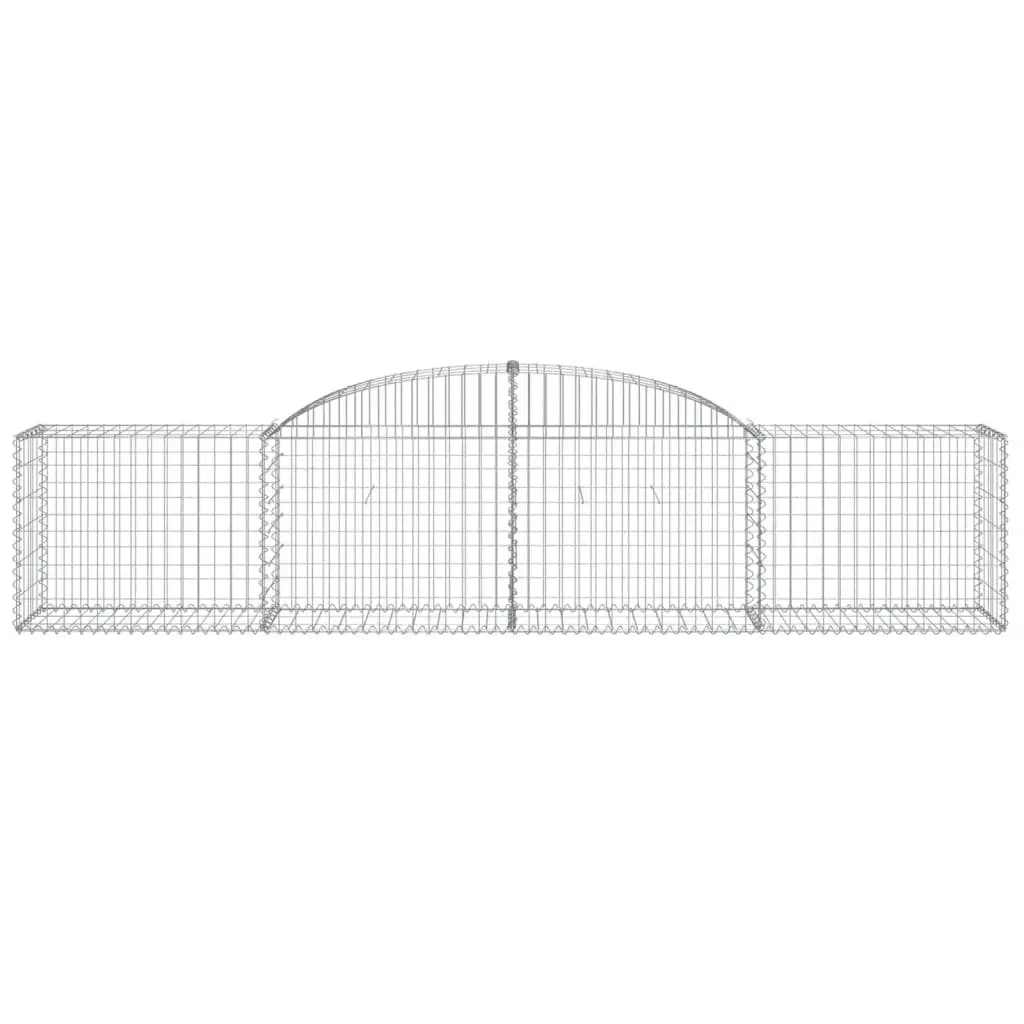 Arched Gabion Basket Decorative Garden Barrier Retaining Wall Silver 300 x 50 x 60/80 cm