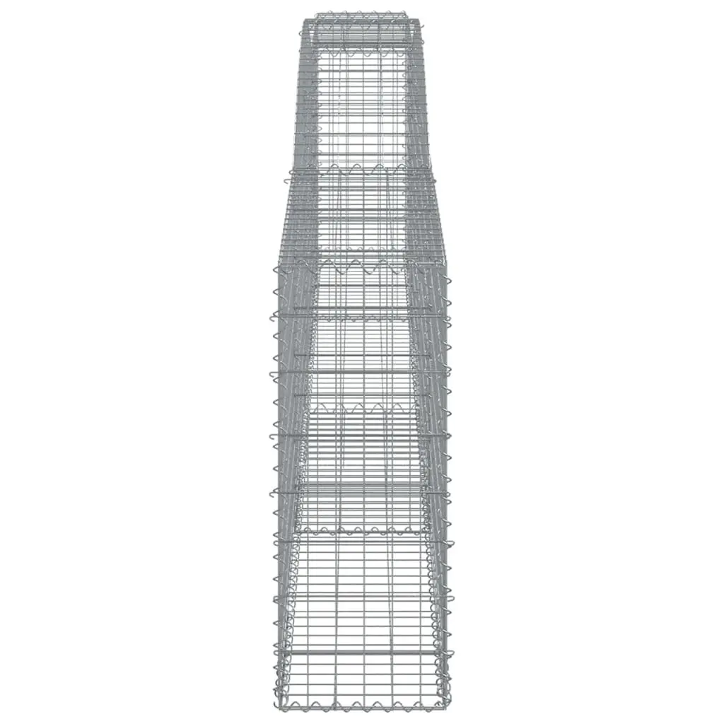 Arched Gabion Basket Decorative Retaining Wall 400x30x80/100cm Galvanised Iron Garden Barrier