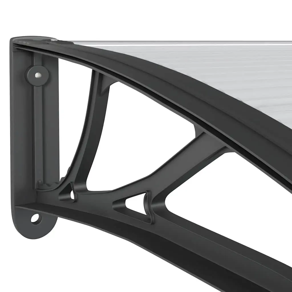 Door Canopy Black Polycarbonate 150x100cm Weather Shield