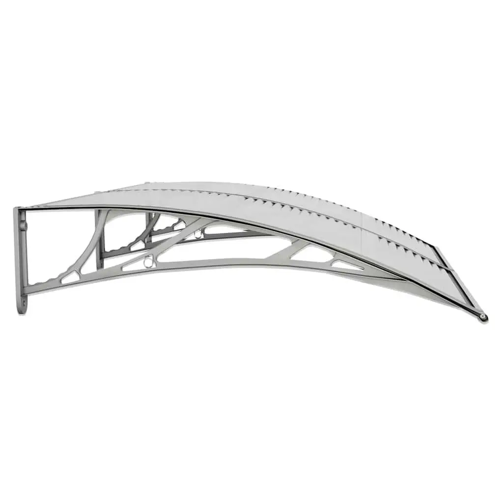 Door Canopy Weather-resistant Polycarbonate 150x100cm Grey Outdoor Awning Porch Roof Rain Shelter