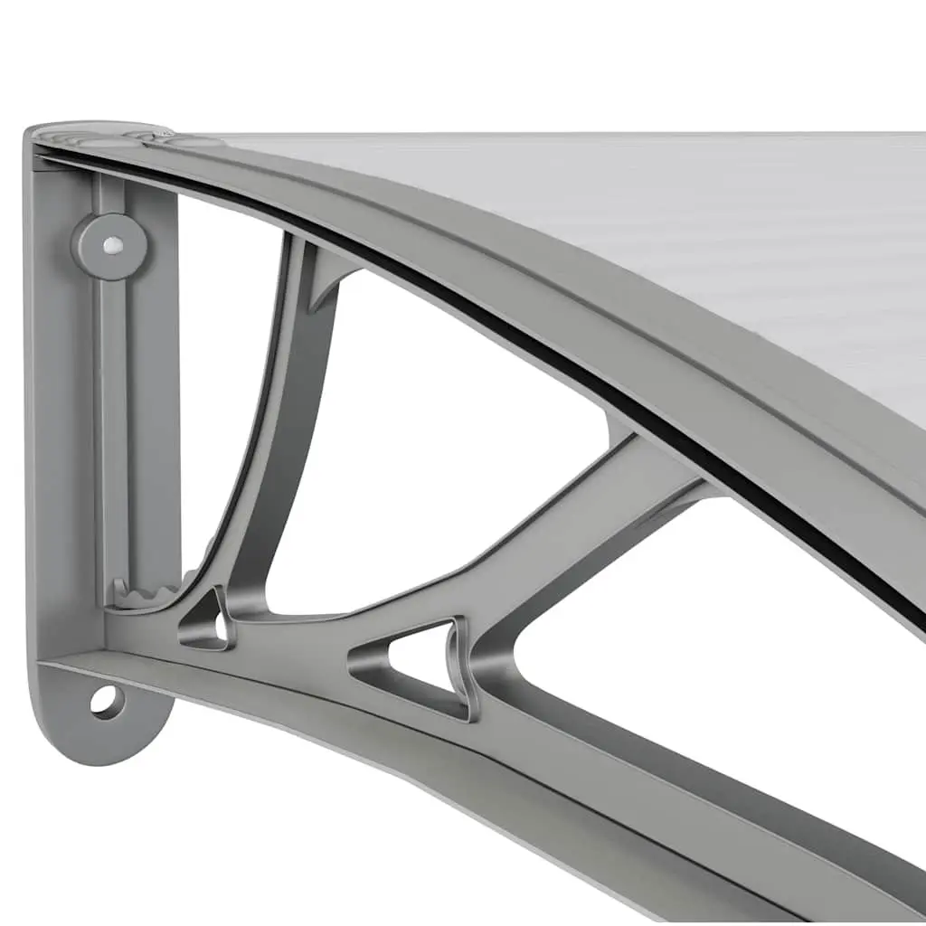 Door Canopy Weather-resistant Polycarbonate 150x100cm Grey Outdoor Awning Porch Roof Rain Shelter