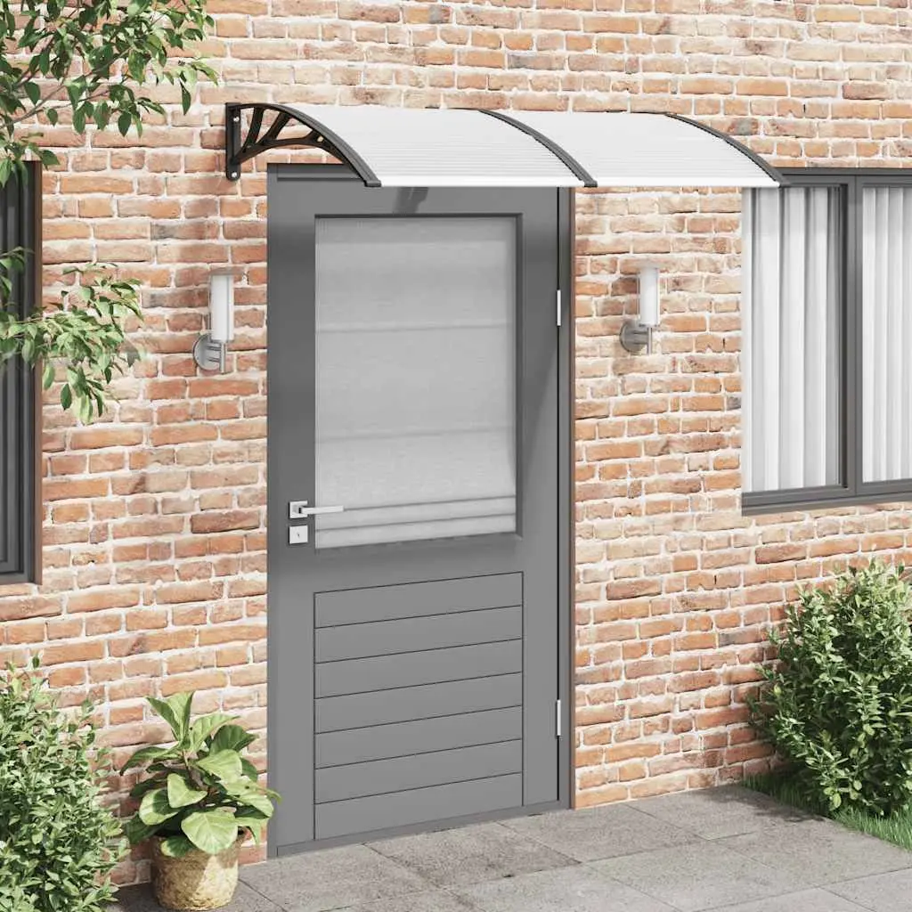 Door Canopy Polycarbonate Black Transparent 150x75cm